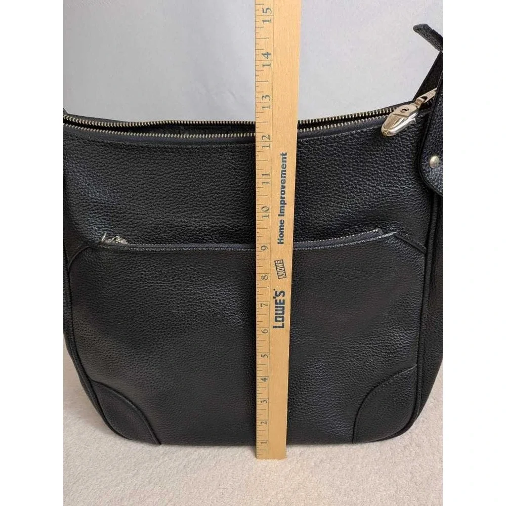 Samsonite Saturn Black Leather‎ Hobo Shoulder Bag Medium